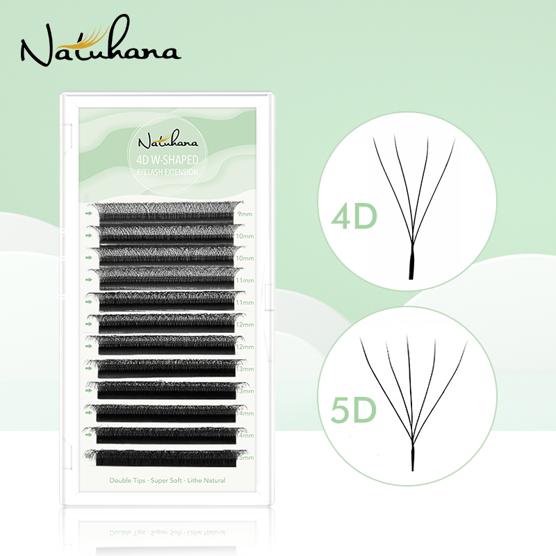 Eyelash Extension Human Hair - NATUHANA W-Shaped 4D 5D Volume Eyelash