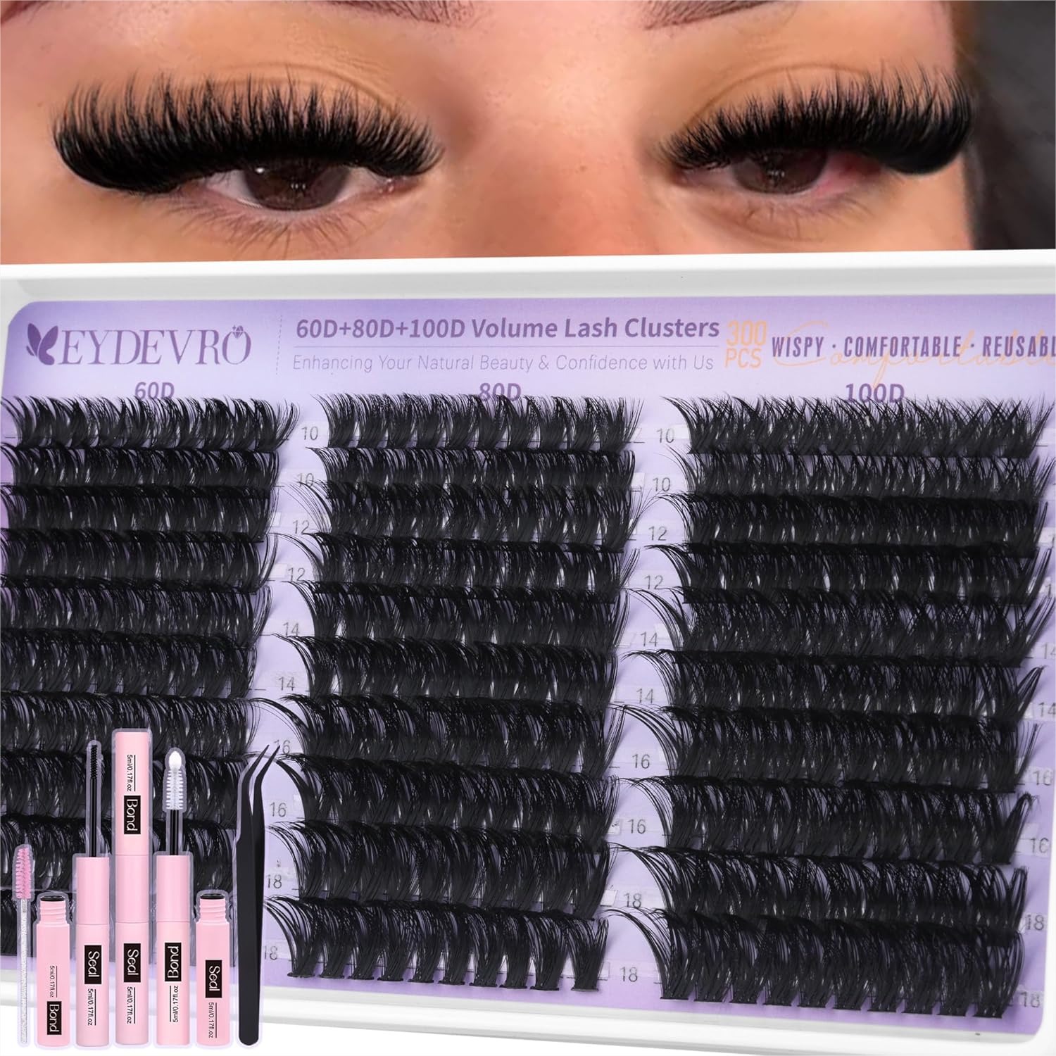 Eyelash Extension Images Free - Volume Lash Clusters Kit 60D80D100D D