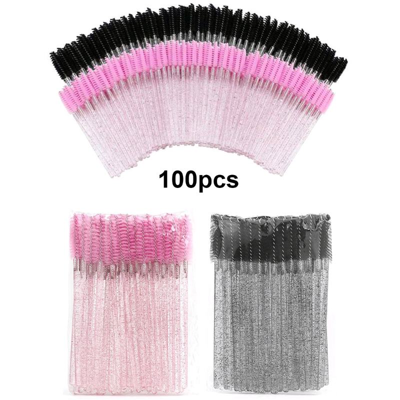 Eyelash Extension For Beginners - 100pcs Disposable Eyelash Brushes Spoolies Micro