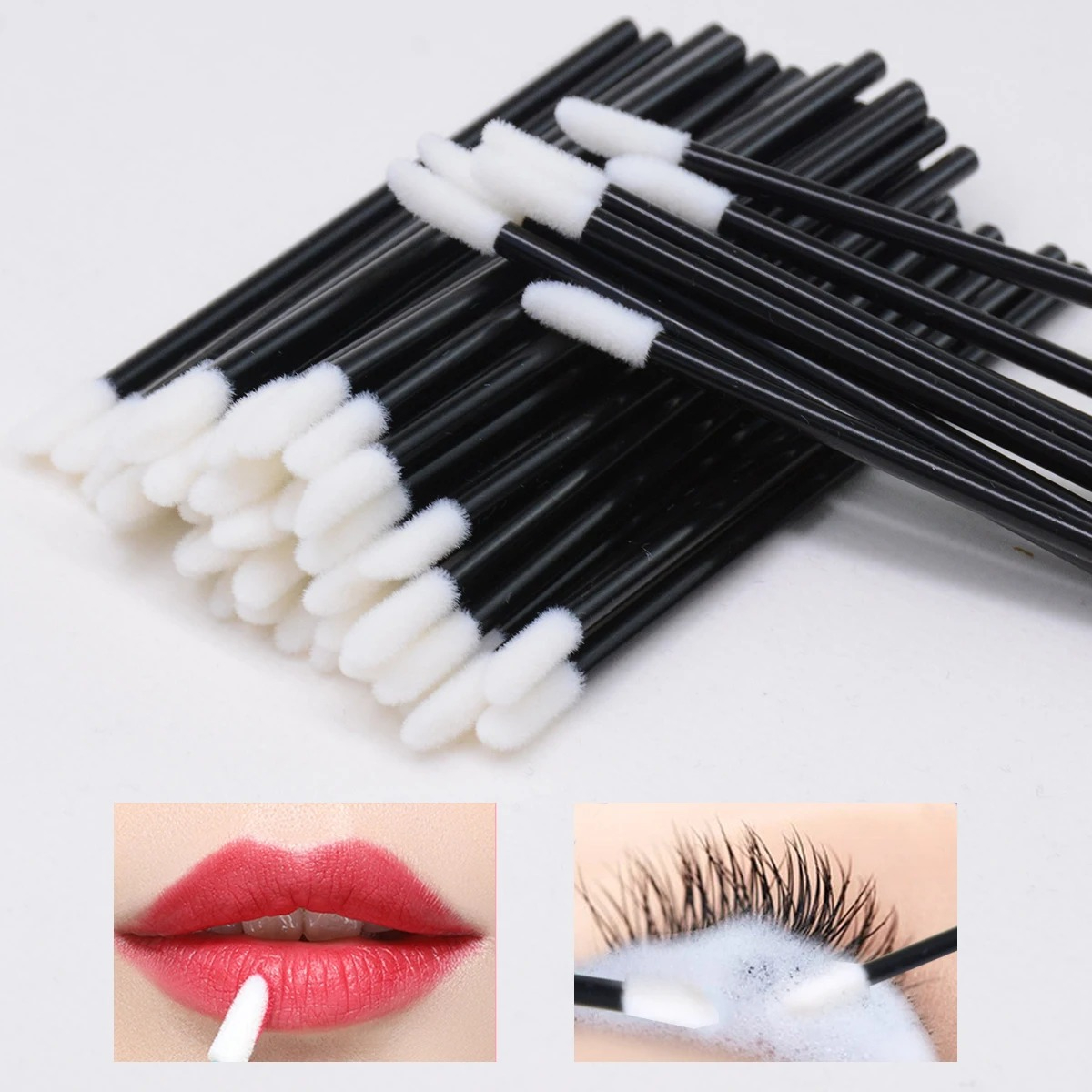 Eyelash Extension Cleaning - Disposable Glitter Lip Gloss Brush Eyelash