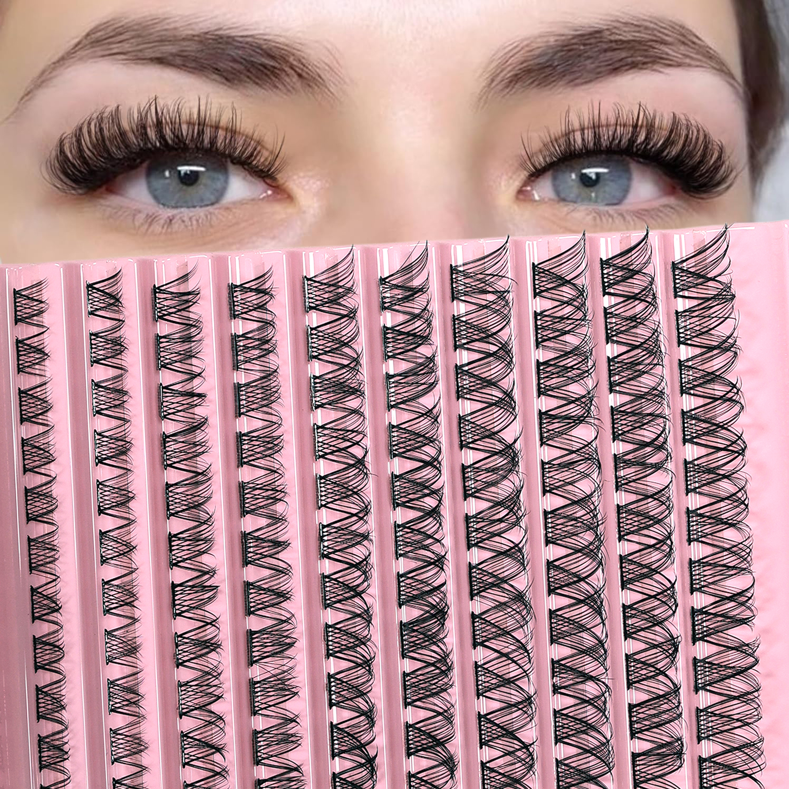 Eyelash Extension Hybrid - 110Pcs Cluster Eyelash Extensions DIY Kit