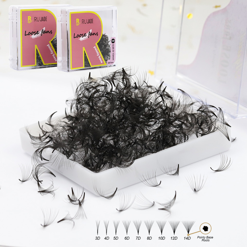 Eyelash Extension Russian Volume - RUJADE Thin Pointy Base Premade Volume
