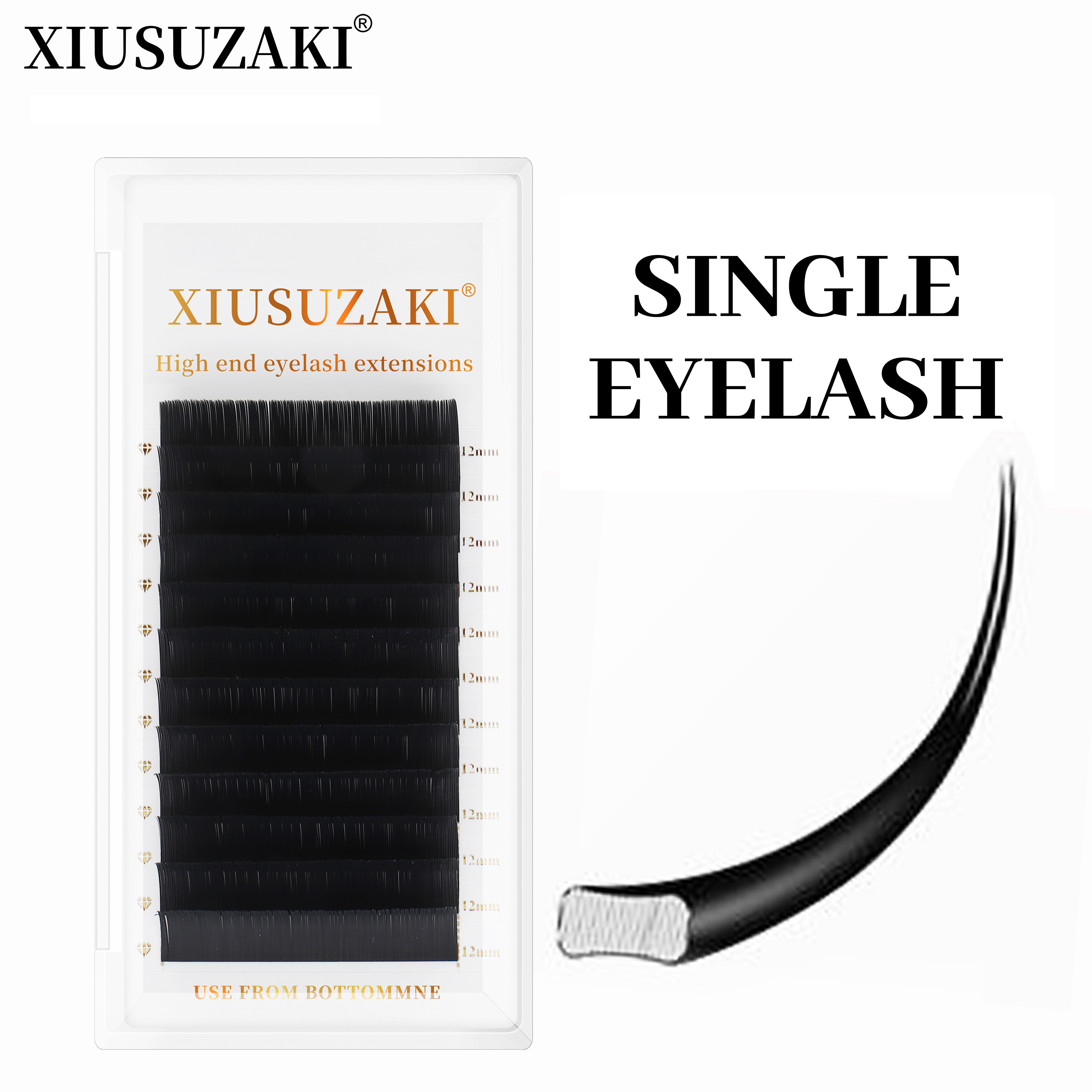 Eyelash Extension Human Hair - XIUSUZAKI Flat Ellipse Eyelash Split Tips