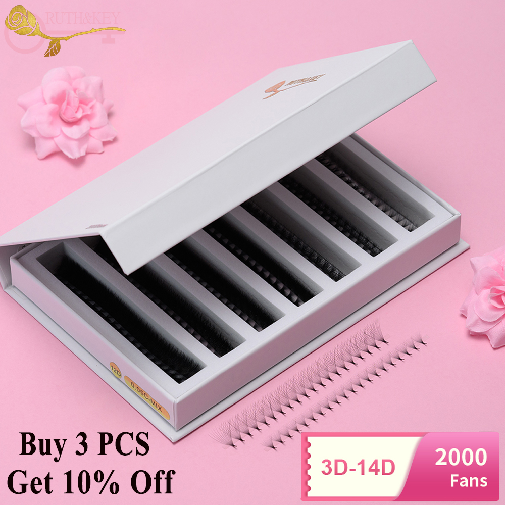 Eyelash Extension Russian Volume - 2000 Fans 0.05 0.07 Mix C