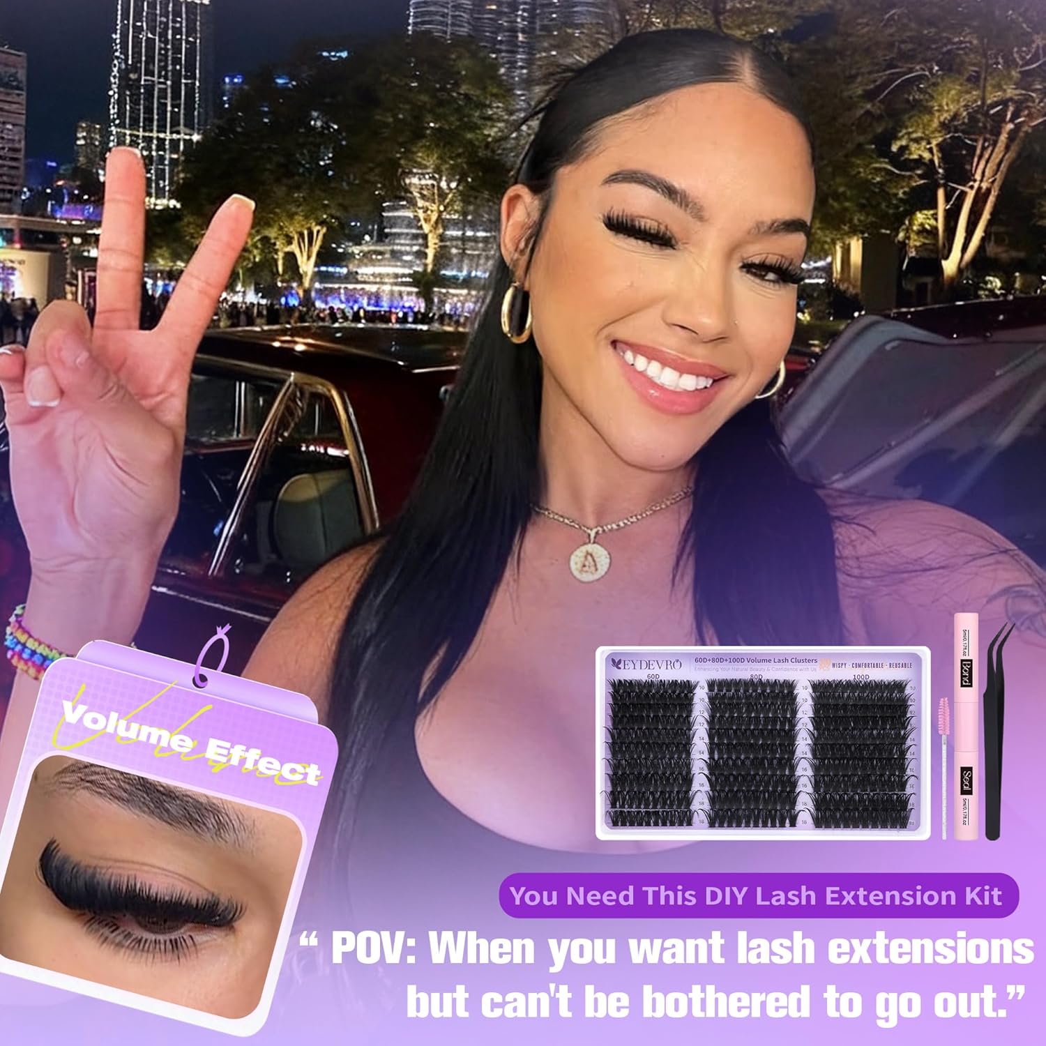 Volume Lash Clusters Kit 60D80 - огляд і ціна Eyelash Extension Images Free