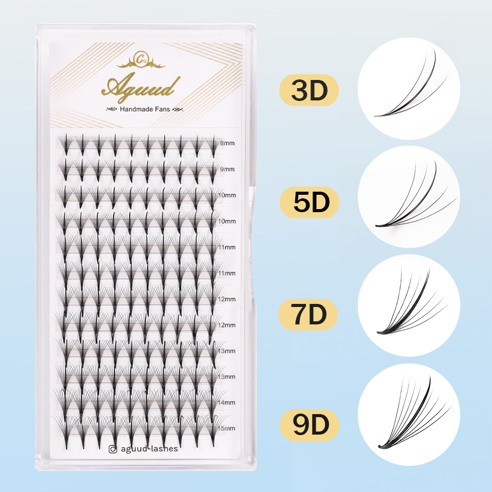 AGUUD 3D 5D 7D 9D Wispy Premad - огляд і ціна Eyelash Extension Hybrid