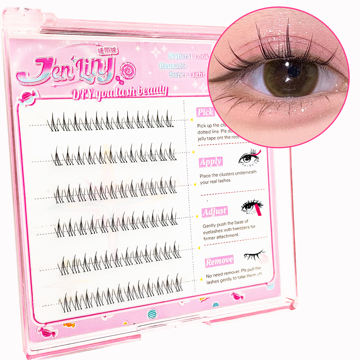 Self Adhesive Bottom Lashes No - огляд і ціна Eyelash Extension Korea