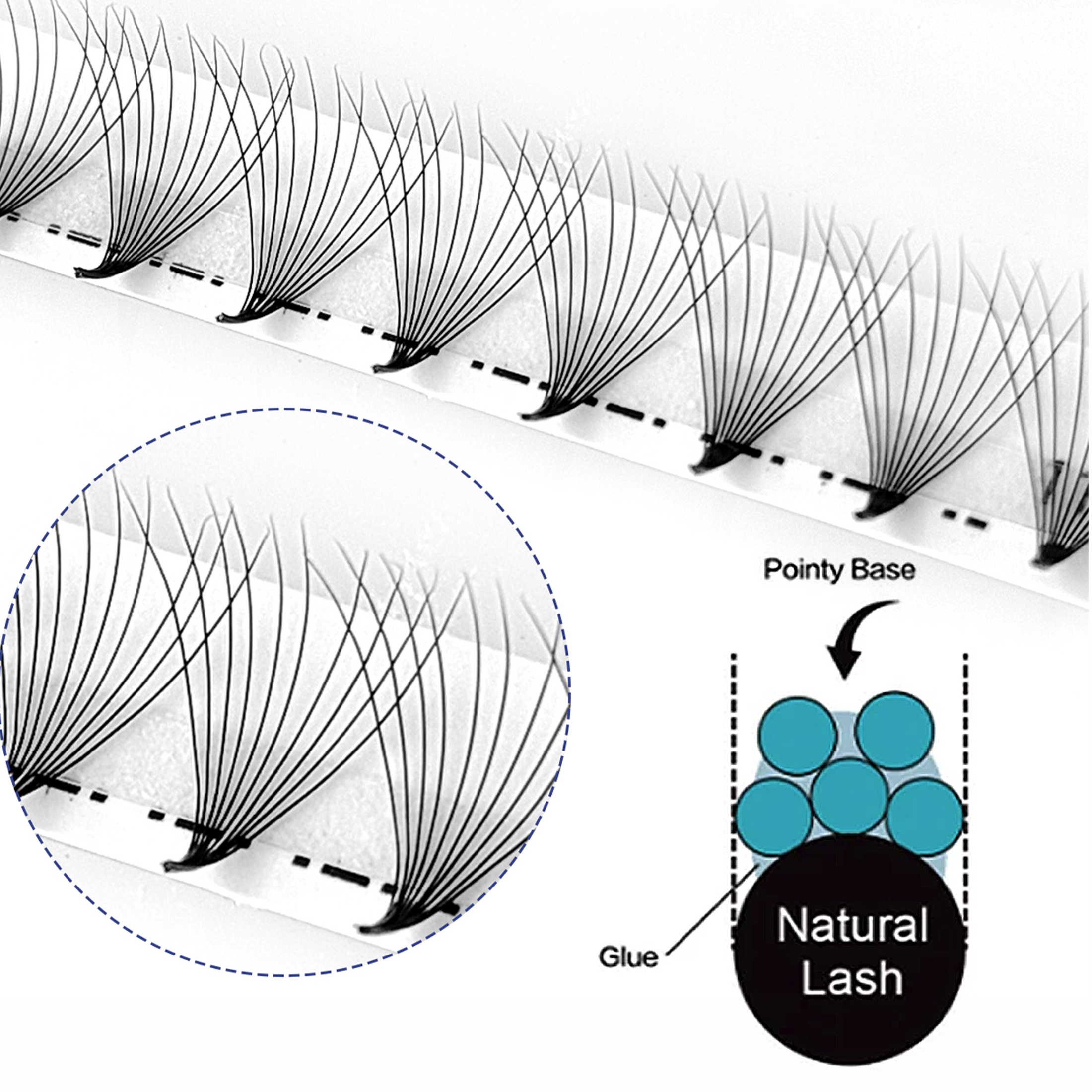 CoMango Hybrid Pointy Base Pre - огляд і ціна Eyelash Extension Hybrid