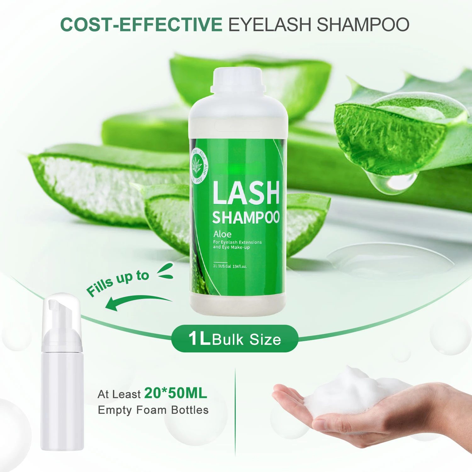 1L Eyelash Cleanser Foam Lash  - огляд і ціна Eyelash Extension Wash Kit