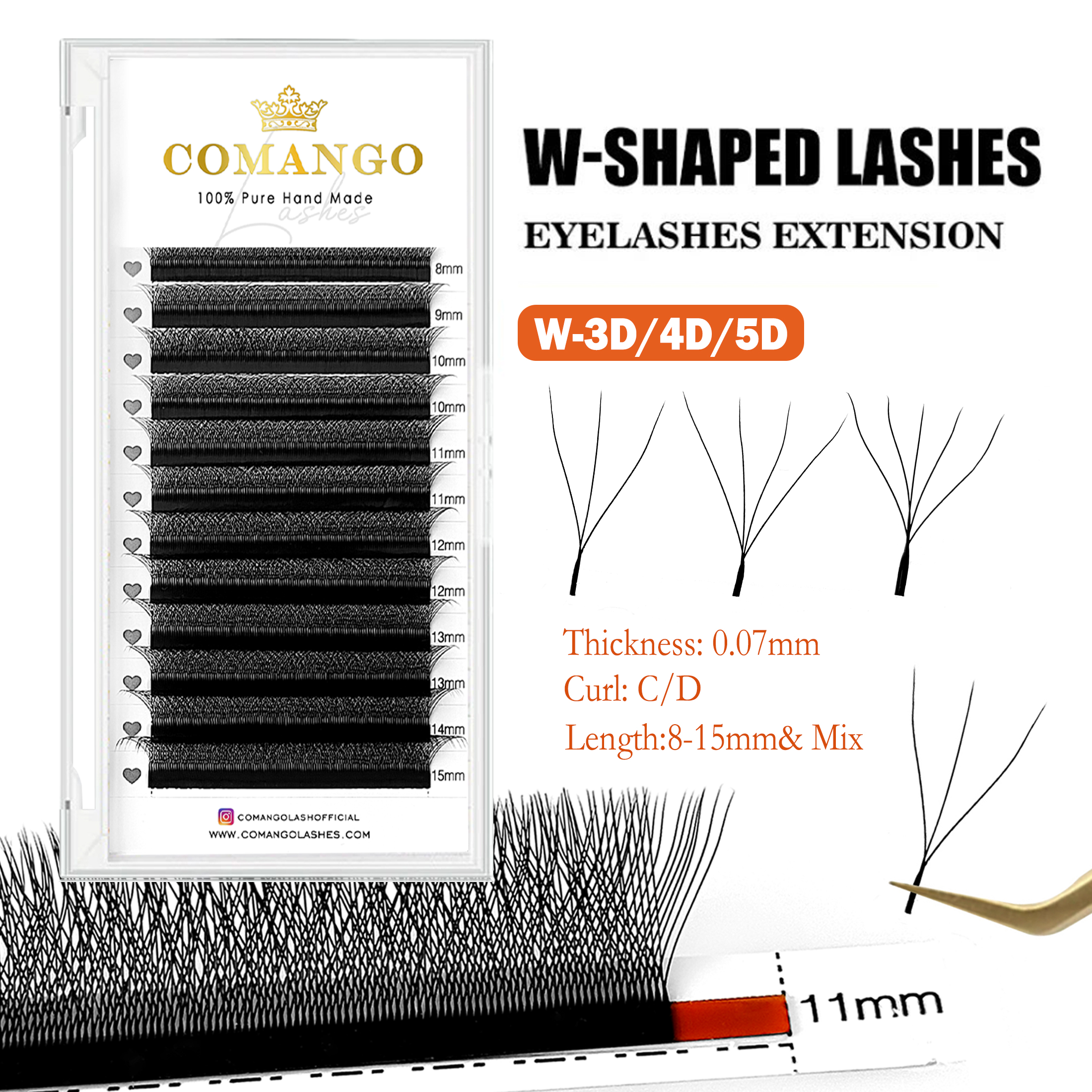 CoMango C/D Curl High Quality  - огляд і ціна Eyelash Extension Hybrid