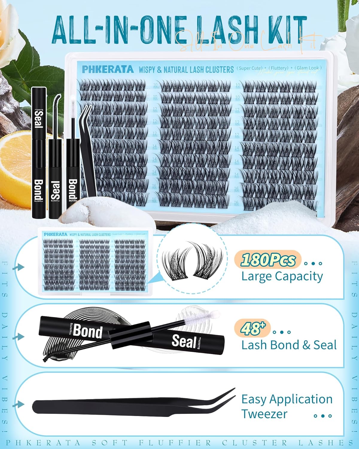 Natural Lash Clusters Kit 180P - огляд і ціна Eyelash Extension Images Free