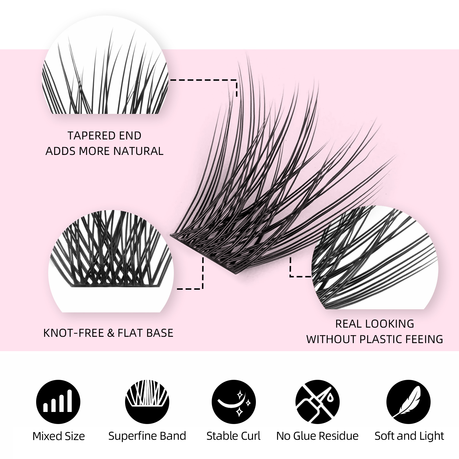 144 pcs DIY Cluster Segmented  - огляд і ціна Eyelash Extension Russian Volume