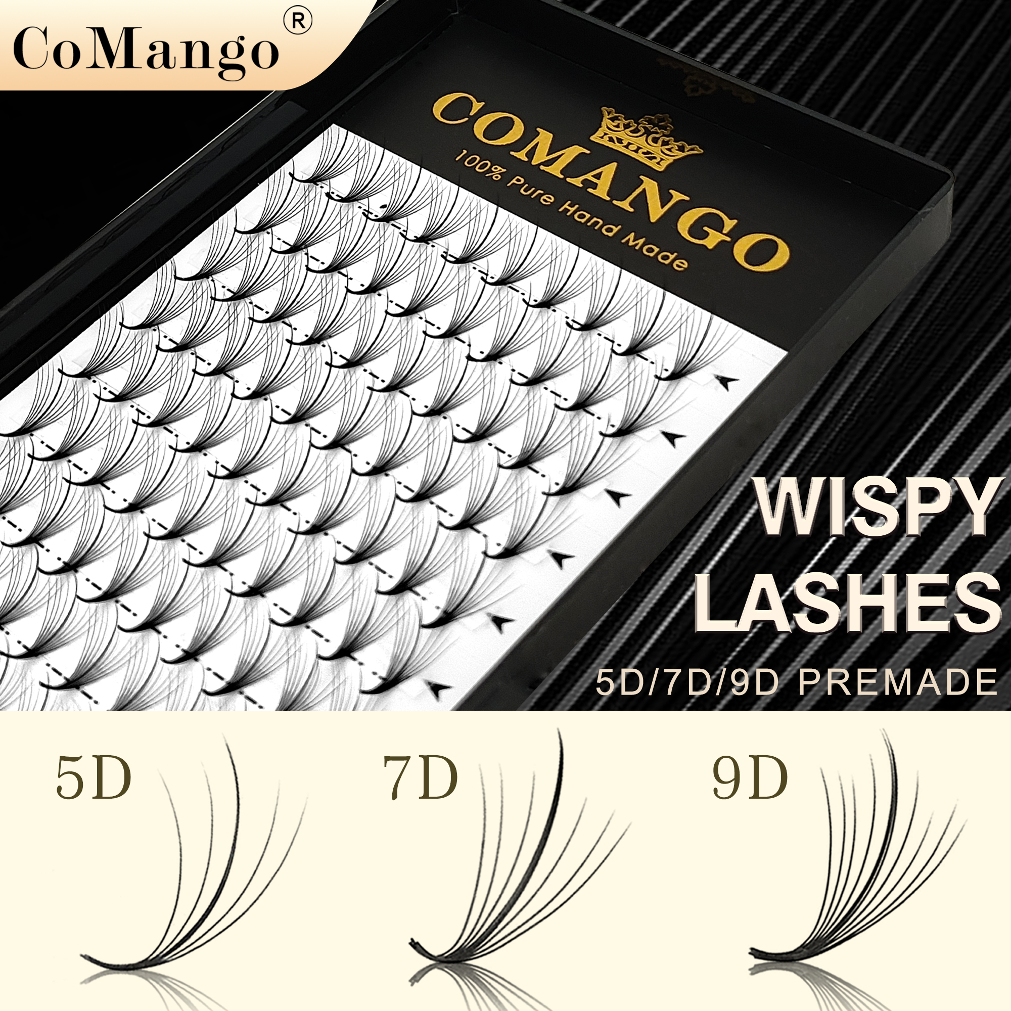 CoMango Wispy Fans Russian Vol - огляд і ціна Eyelash Extension Hybrid
