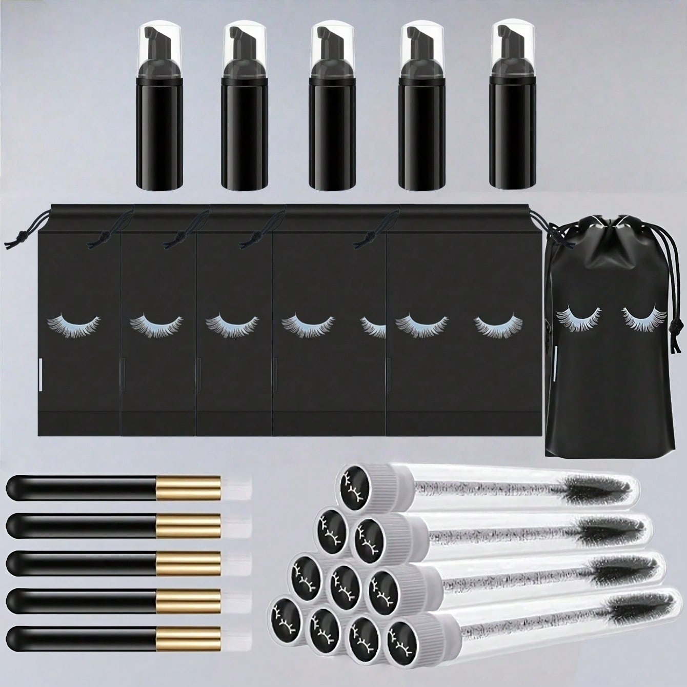 20Pcs Lash Shampoo Bottle Brus - огляд і ціна Eyelash Extension Cleaning