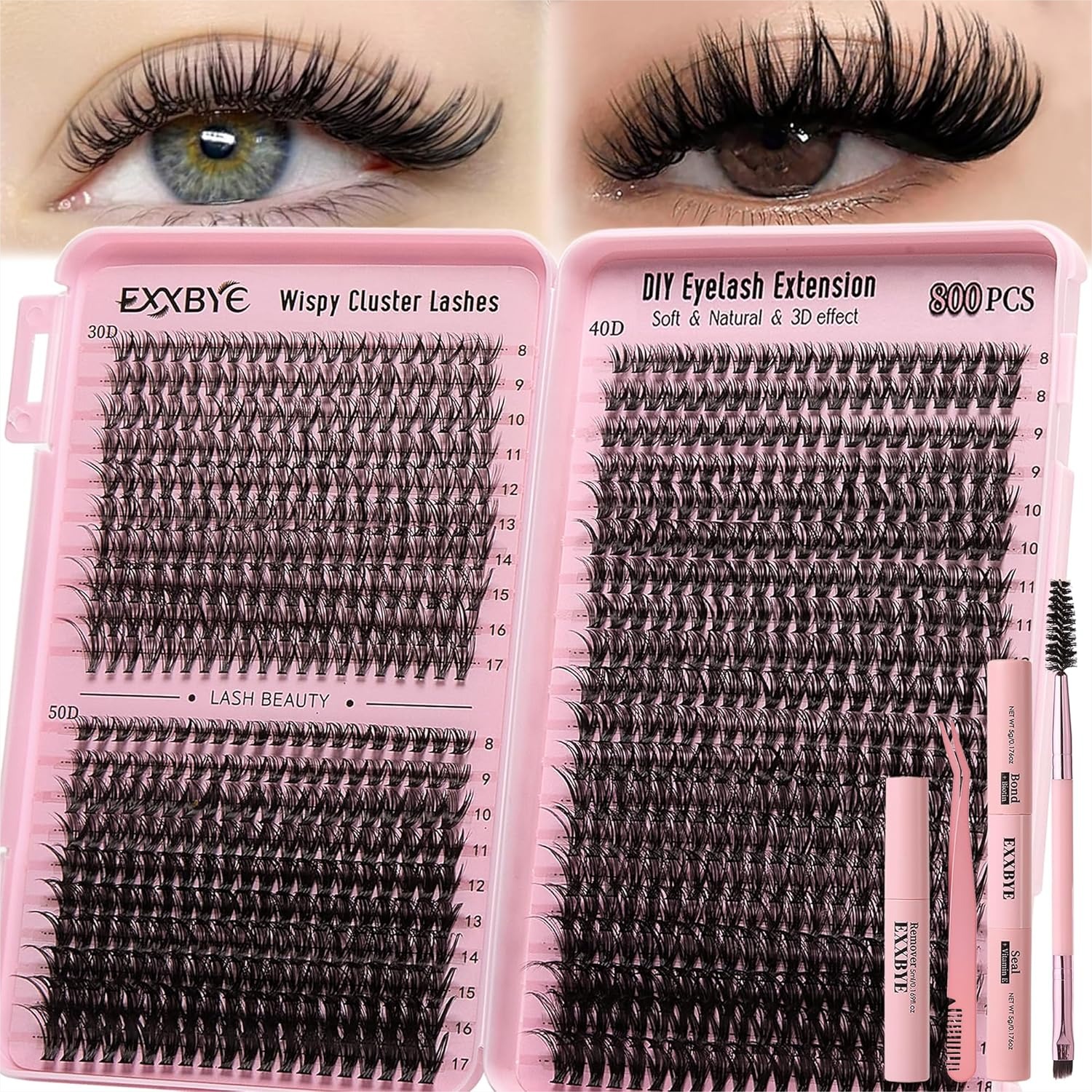Wispy Lash Clusters Kit 800pcs - огляд і ціна Eyelash Extension Images Free