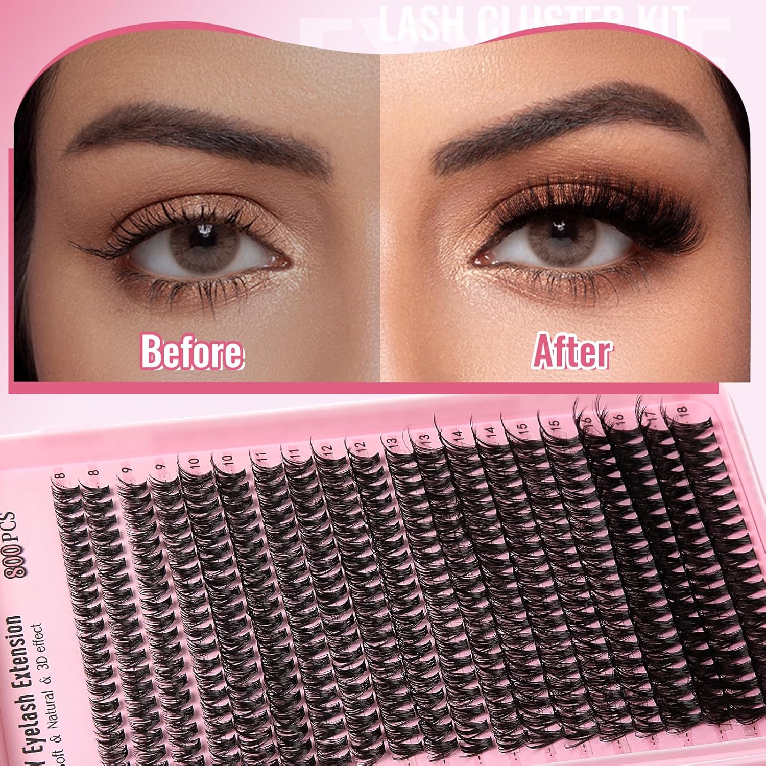 Wispy Lash Clusters Kit 800pcs - огляд і ціна Eyelash Extension Images Free