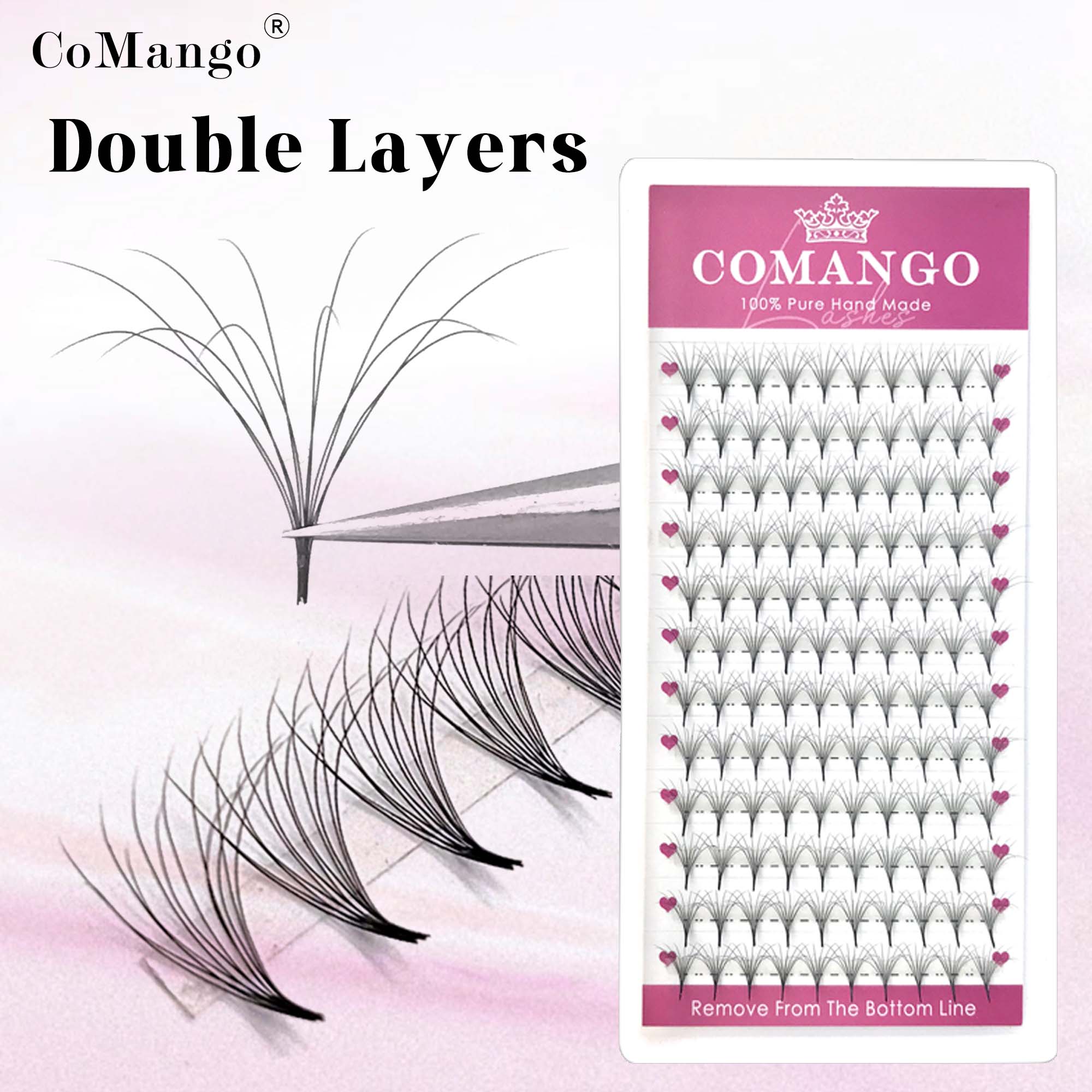 CoMango Double-Layer Fluffy Pr - огляд і ціна Eyelash Extension Hybrid