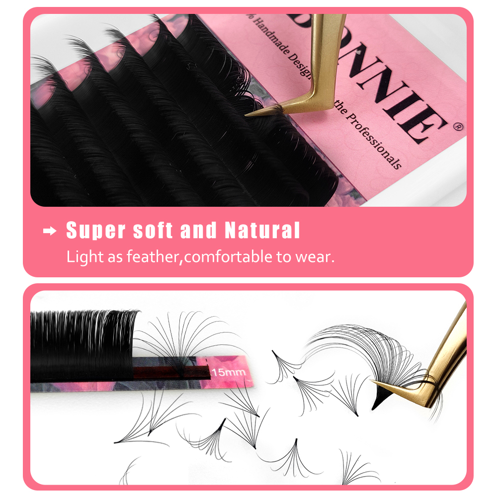 CC DD Luxury Easy Fan Eyelashe - огляд і ціна Eyelash Extension Human Hair
