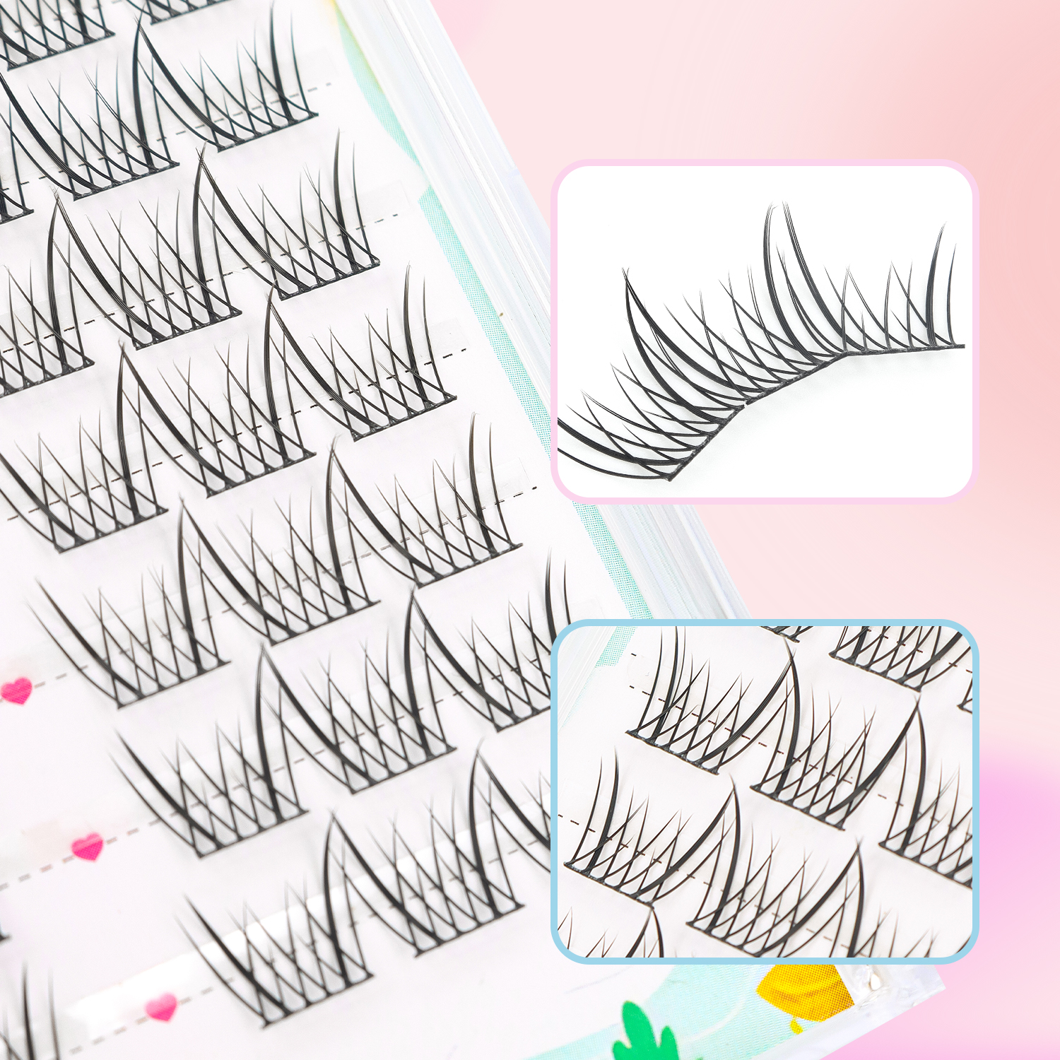 Natural Eyelash Clusters 60pcs - огляд і ціна Eyelash Extension Japanese Style
