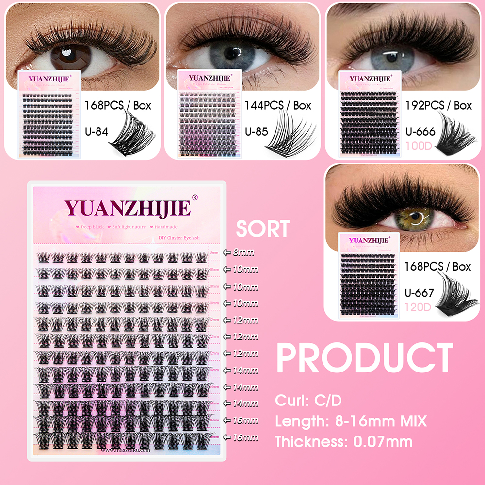 12 Rows YUANZHIJIE Premium Fau - огляд і ціна Eyelash Extension Hybrid