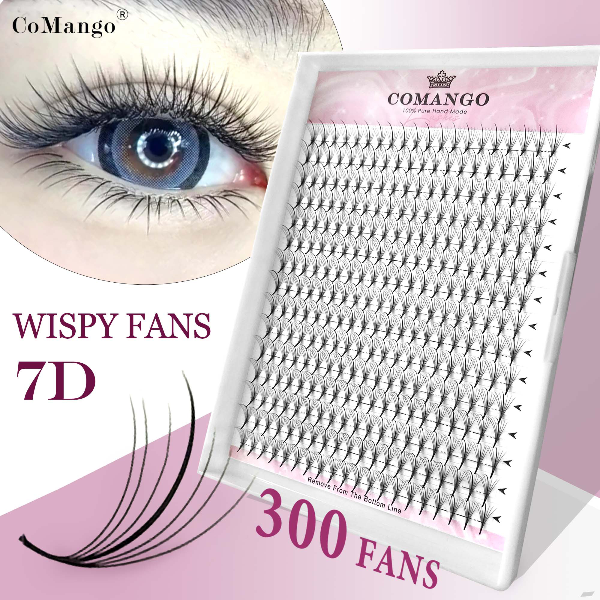 7D 300Fans Thin Pointy Base Pr - огляд і ціна Eyelash Extension Hybrid