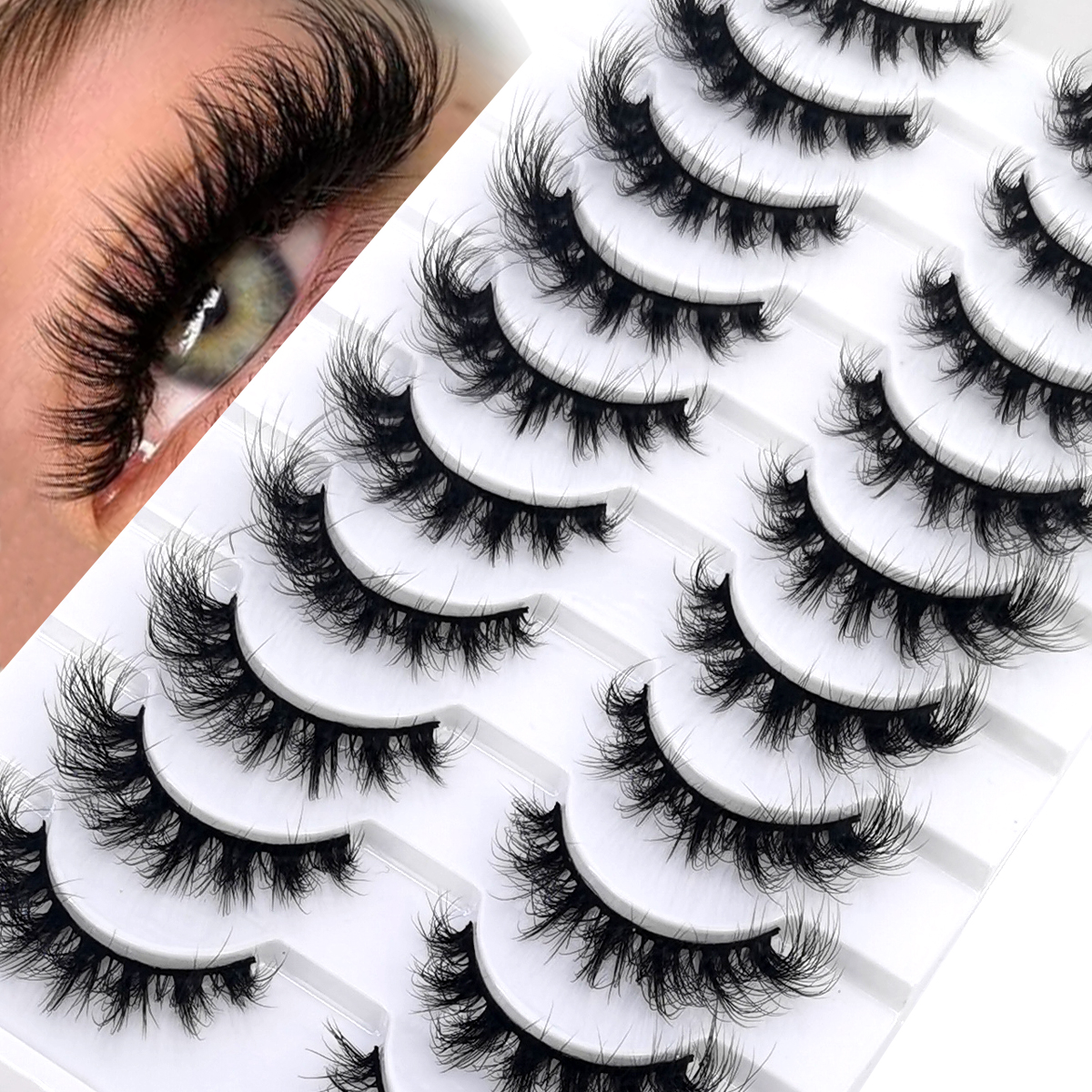 HBZGTLA 10paris Cat Eyelashes  - огляд і ціна Eyelash Extension Human Hair