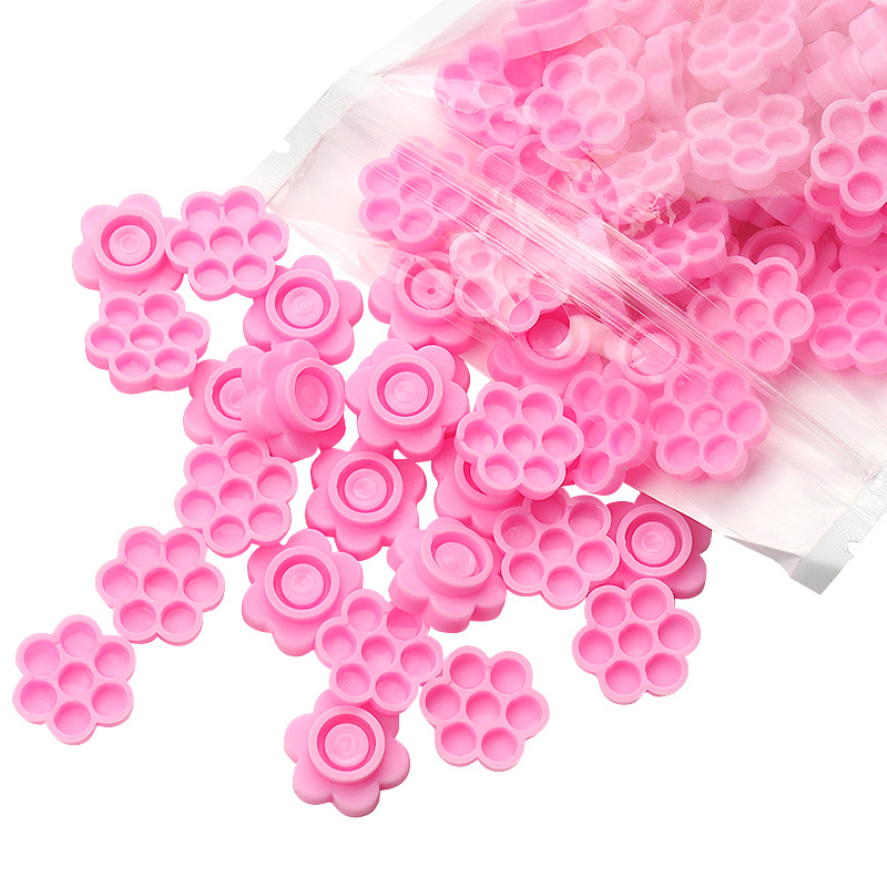 100 Pcs Pink Flower Glue Delay - огляд і ціна Eyelash Extension Double Lash