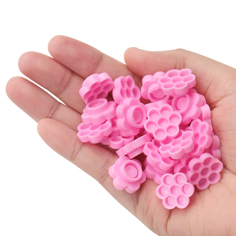 100 Pcs Pink Flower Glue Delay - огляд і ціна Eyelash Extension Double Lash