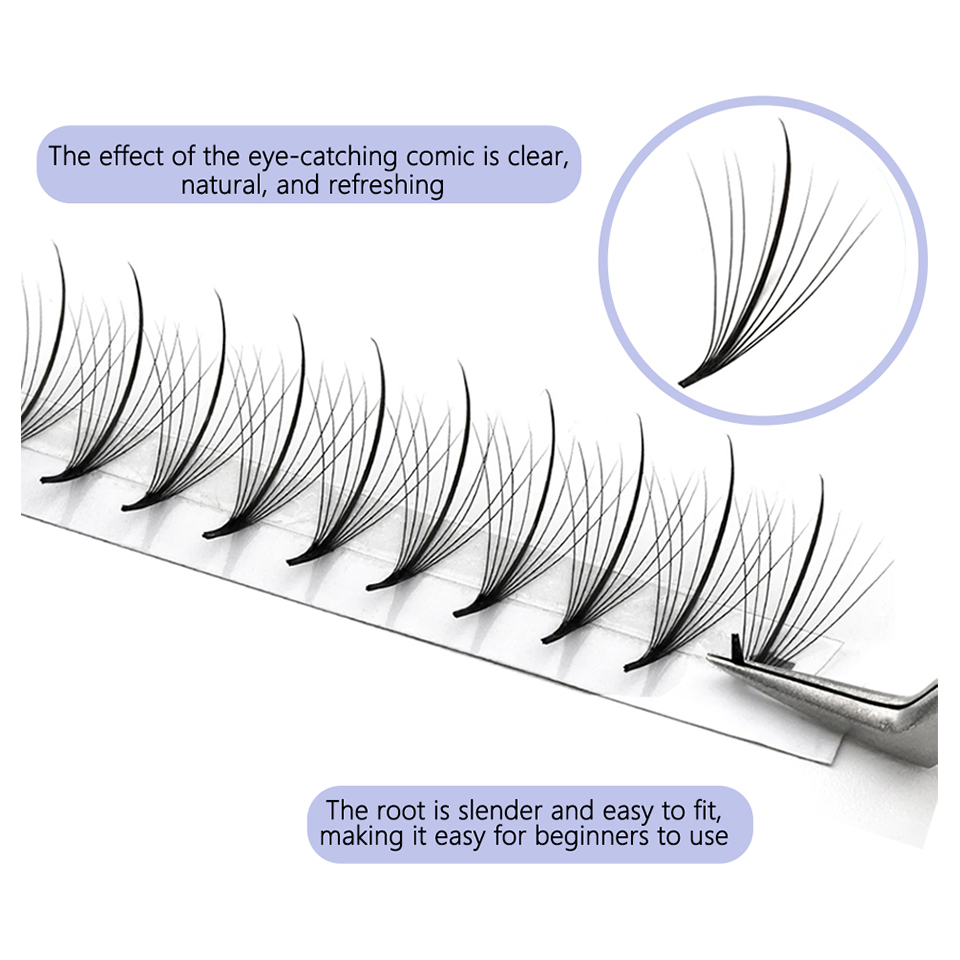 Aguud 3D 5D 7D 9D Wispy Prefab - огляд і ціна Eyelash Extension Hybrid