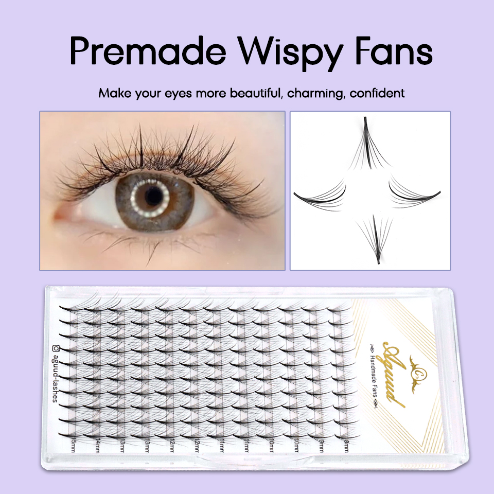 Aguud 3D 5D 7D 9D Wispy Prefab - огляд і ціна Eyelash Extension Hybrid