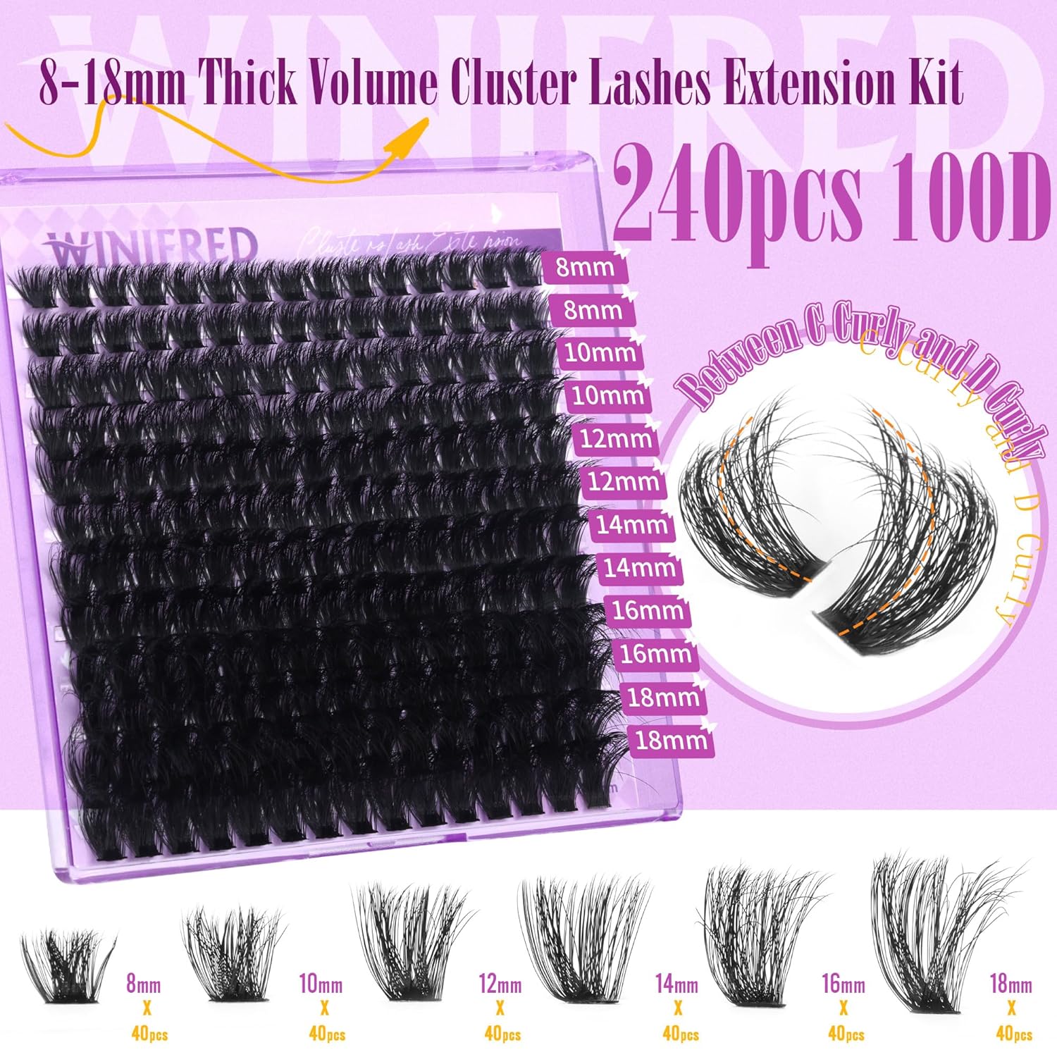 Thick Lash Clusters Kit 100D V - огляд і ціна Eyelash Extension Images Free