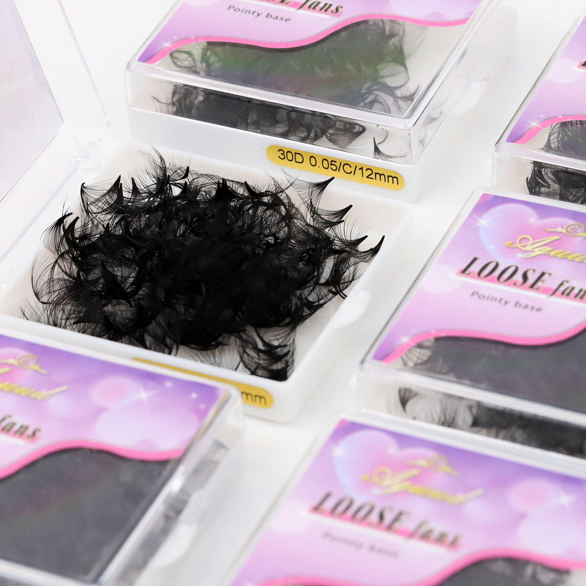 AGUUD 7mm Thin Pointy Base Rus - огляд і ціна Eyelash Extension Russian Volume