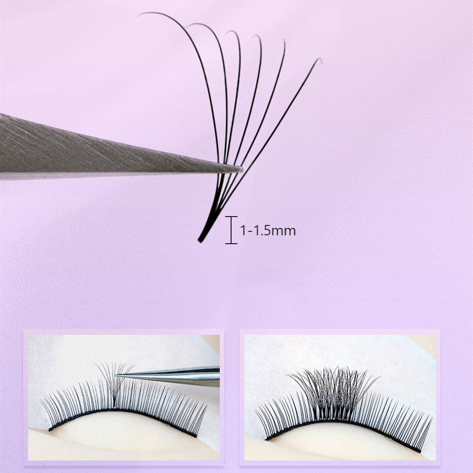 AGUUD 7mm Thin Pointy Base Rus - огляд і ціна Eyelash Extension Russian Volume