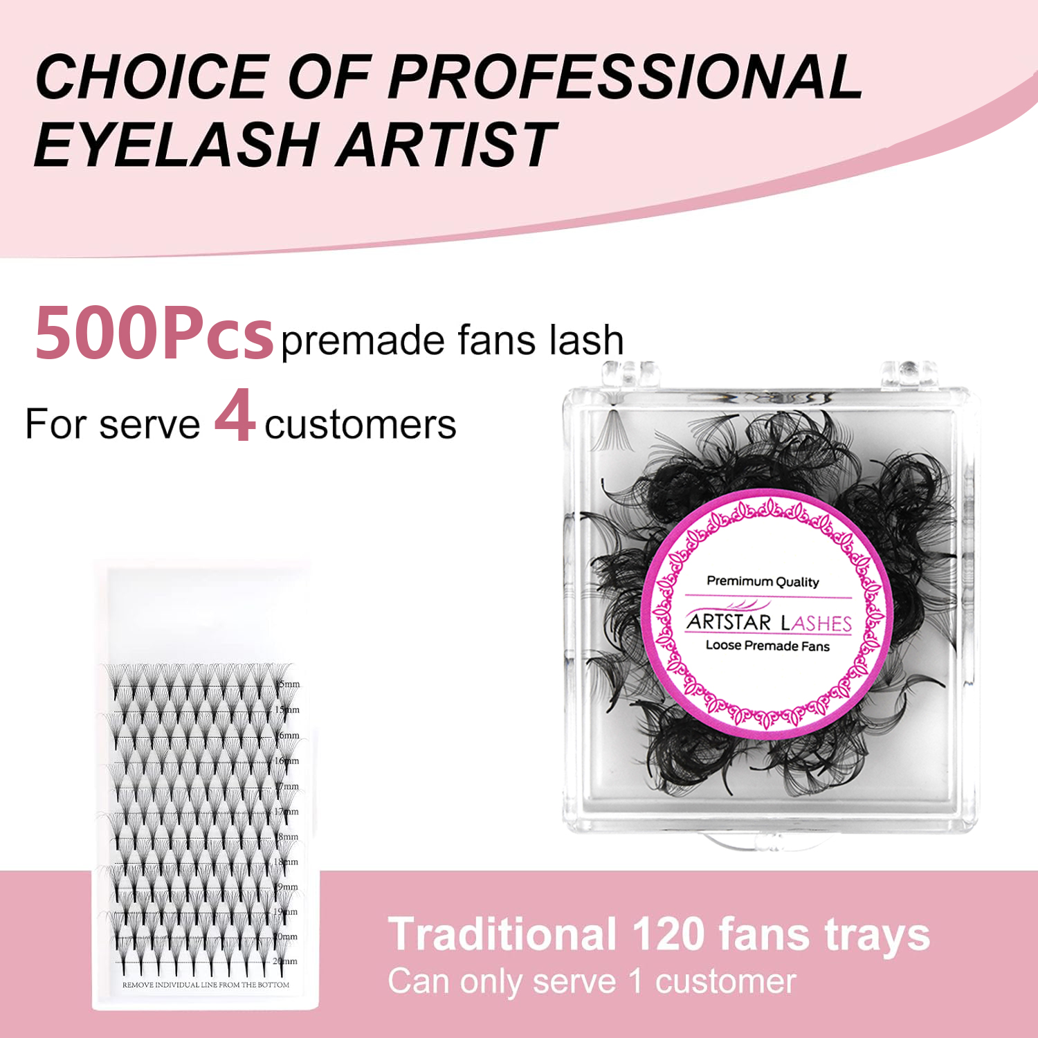 ARTSTAR 500 Fans Loose Fan Eye - огляд і ціна Eyelash Extension Human Hair