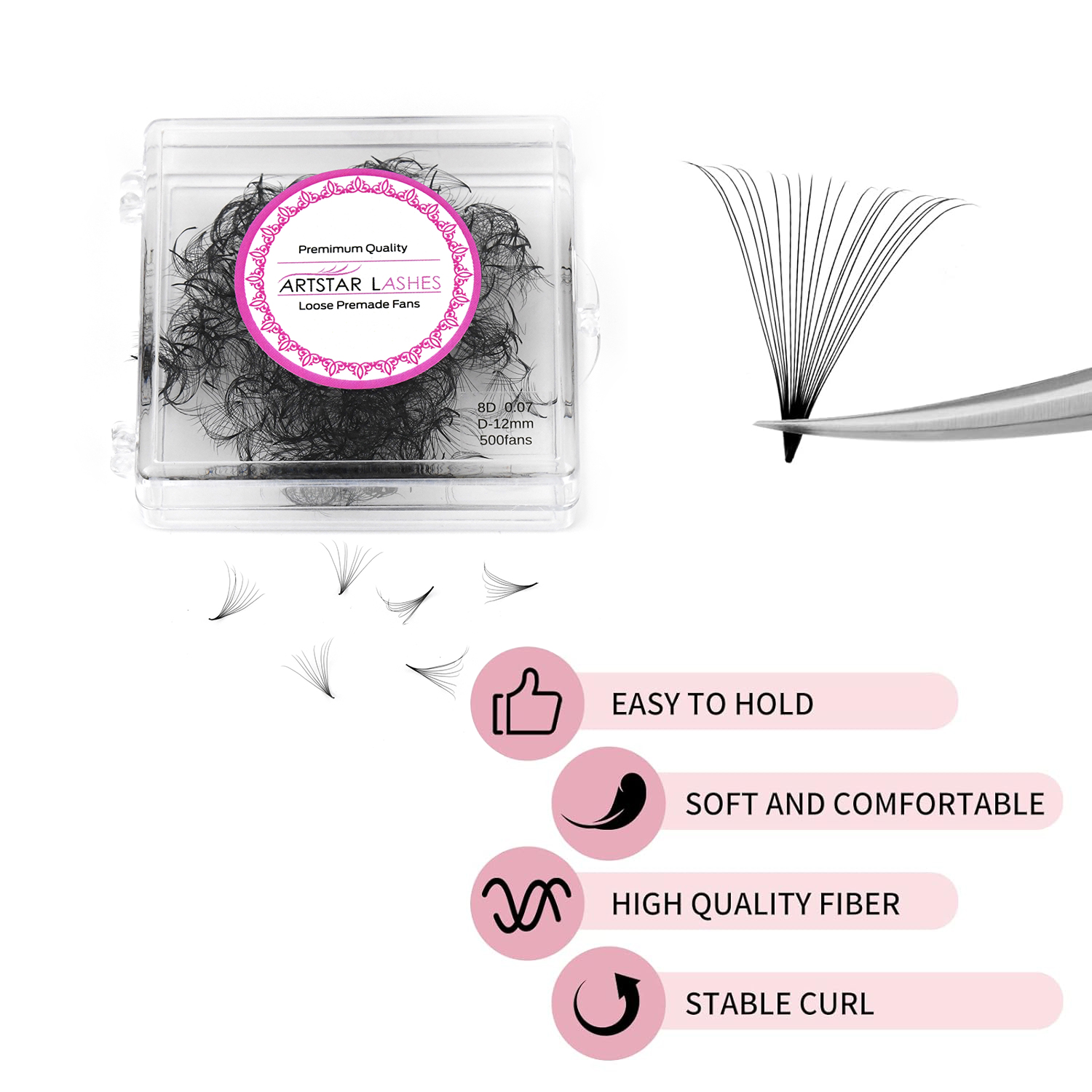 ARTSTAR 500 Fans Loose Fan Eye - огляд і ціна Eyelash Extension Human Hair