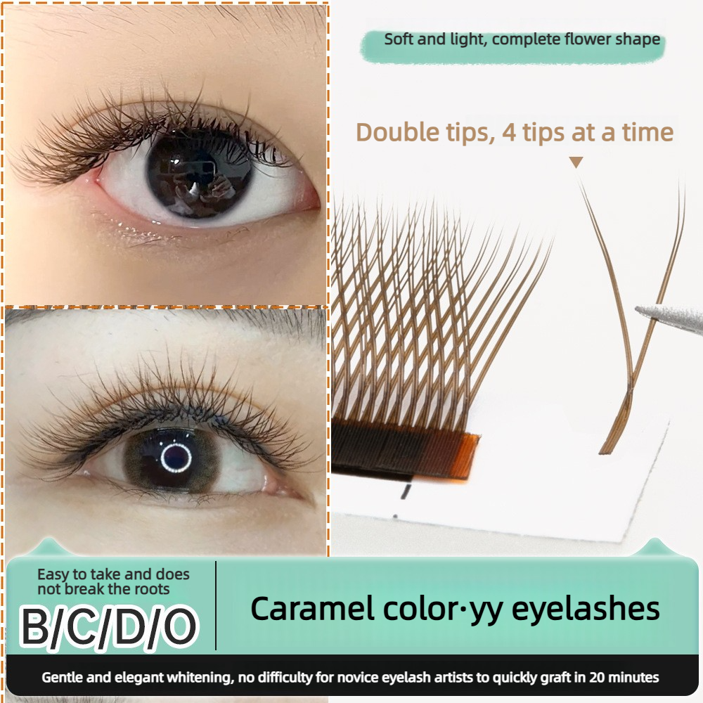 Brown YY Premade Fans Eyelash  - огляд і ціна Eyelash Extension Hybrid