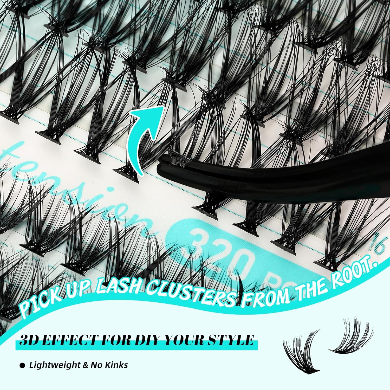 DIY Lash Clusters Kit 320Pcs,  - огляд і ціна Eyelash Extension Images Free