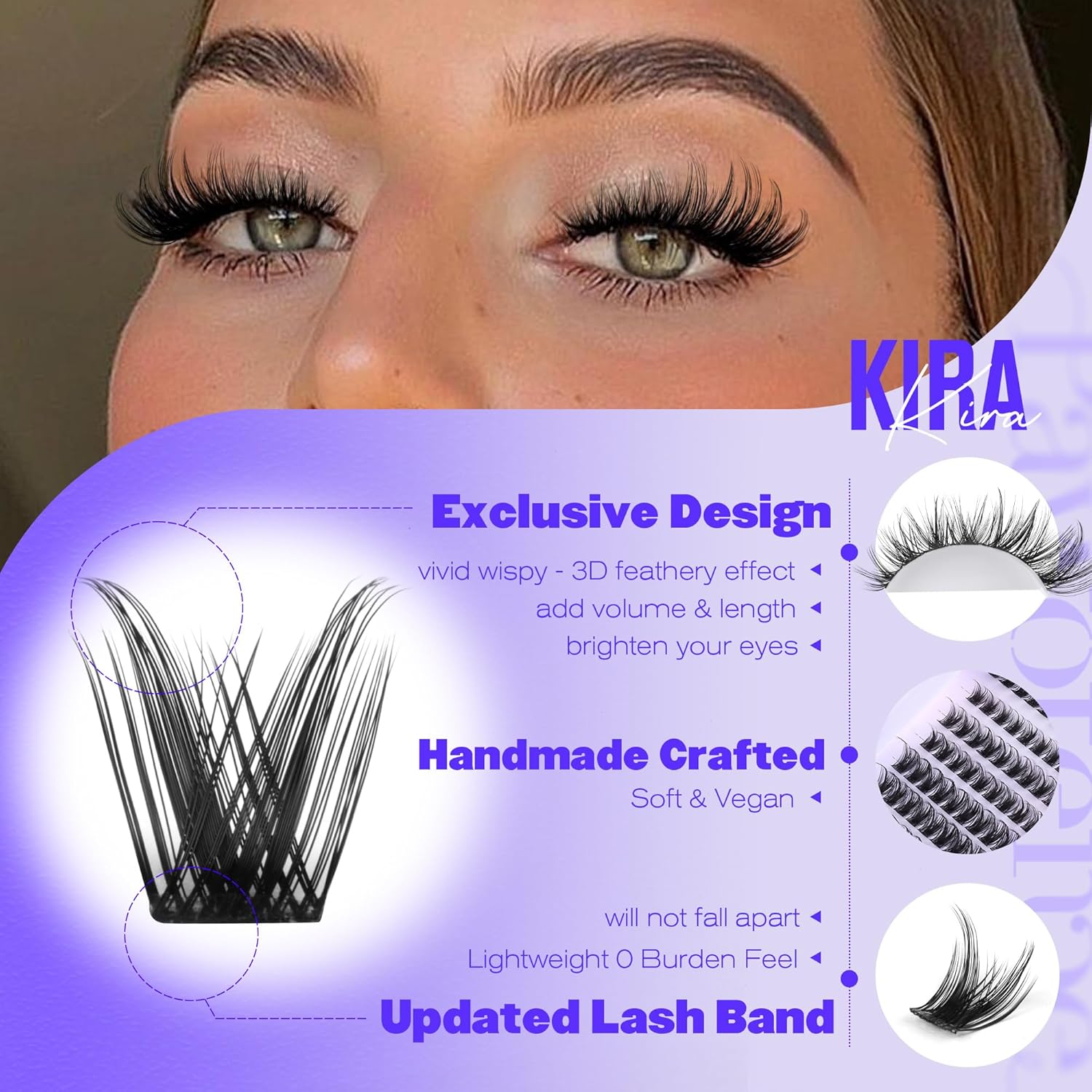 Lash Clusters Wispy Kira Clust - огляд і ціна Eyelash Extension Images Free
