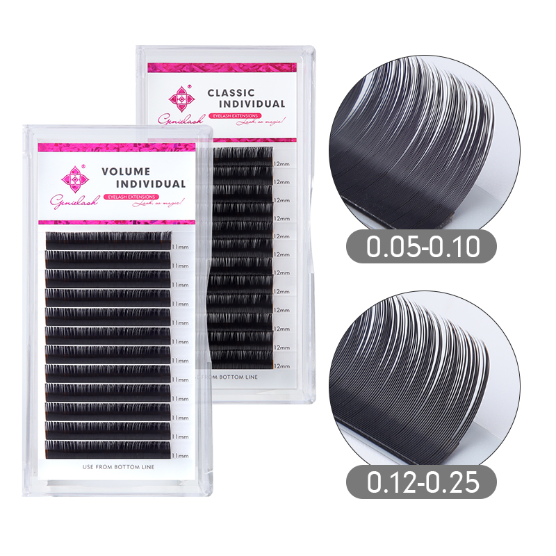 Genielash 0.07-0.25 Extension  - огляд і ціна Eyelash Extension Hybrid