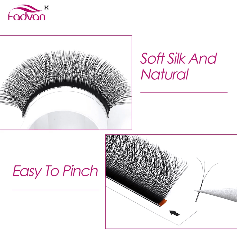 FADVAN 3D/4D/5D W Shape Eyelas - огляд і ціна Eyelash Extension Hybrid