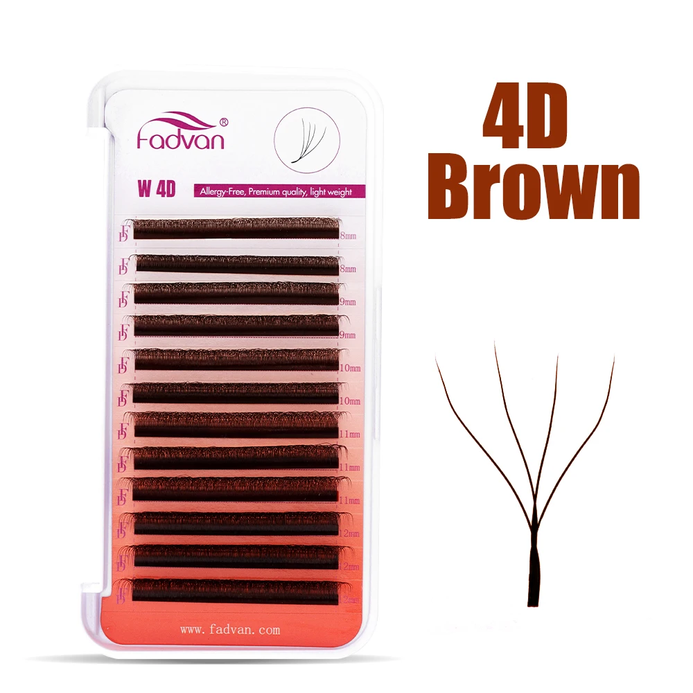 FADVAN Brown 3D/4D W Shape D C - огляд і ціна Eyelash Extension Human Hair