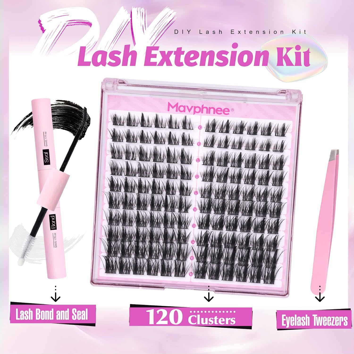 Natural Lash Clusters Kit, 120 - огляд і ціна Eyelash Extension Images Free
