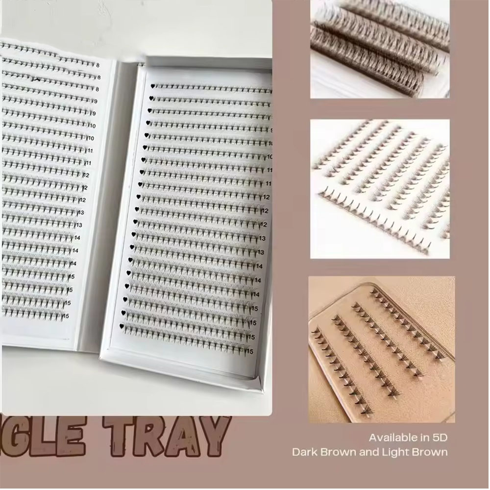 1200Fans 3D 8D 5D Brown Colore - огляд і ціна Eyelash Extension Hybrid
